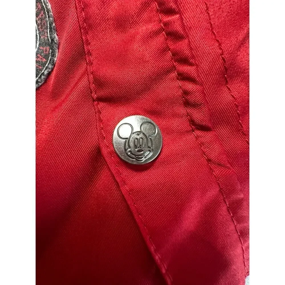 Disney Baby 18 Months Unisex Mickey Pluto Red Bomber Jacket With Patches NWOT